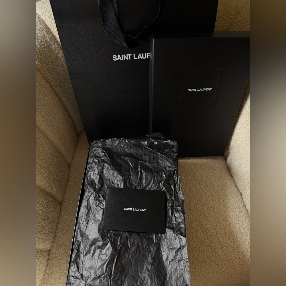 SAINT LAURENT Opyum Pumps logo Heels – Size 38.5 – Brand New / Full Set - Picture 11 of 12